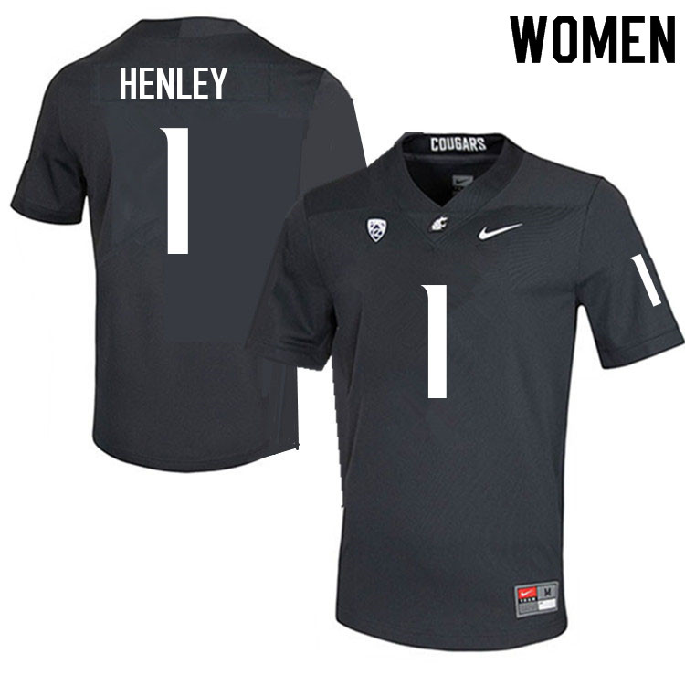 Women #1 Daiyan Henley Washington State Cougars College Football Jerseys Sale-Charcoal